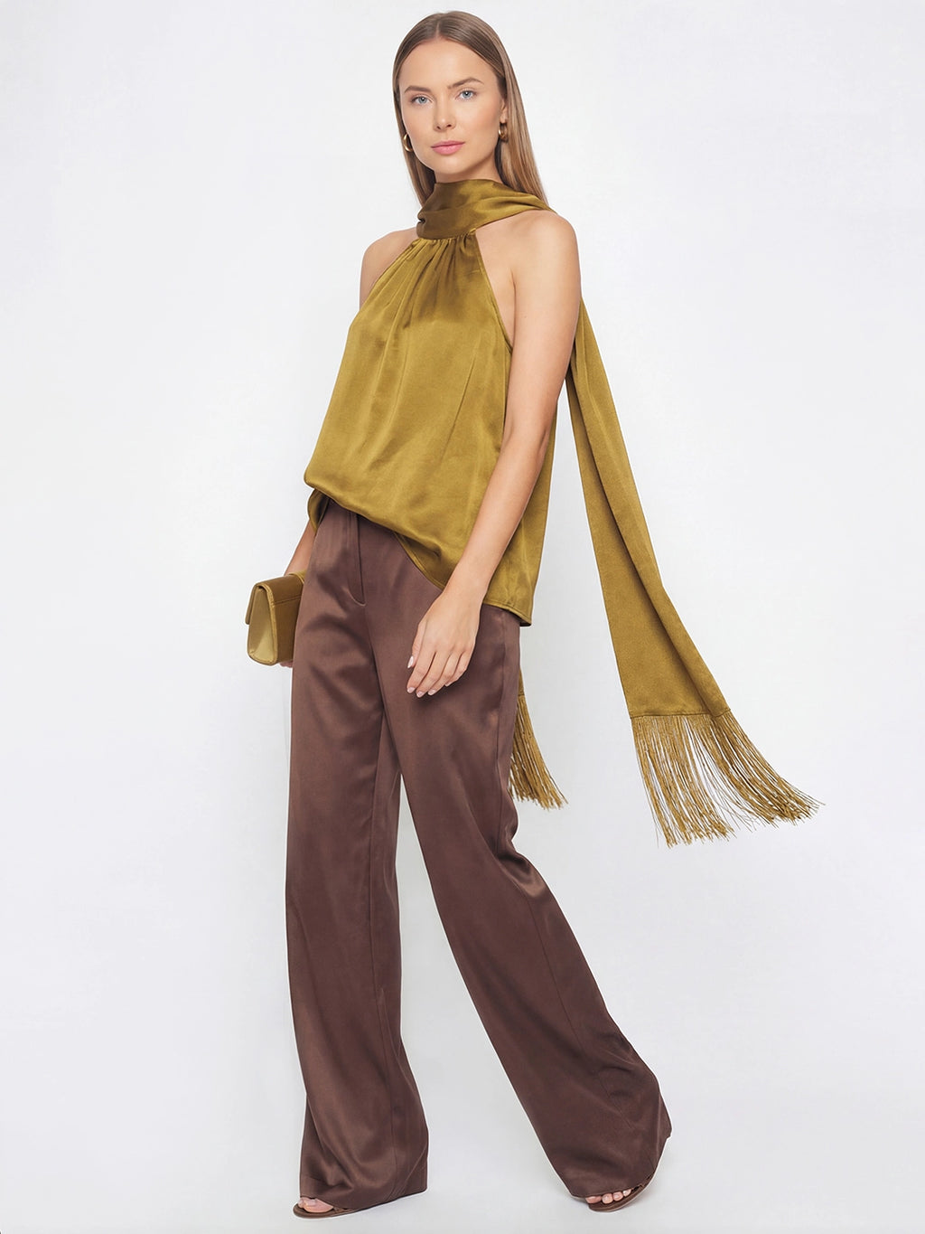 Glamorous Halterneck Vest with Fringe