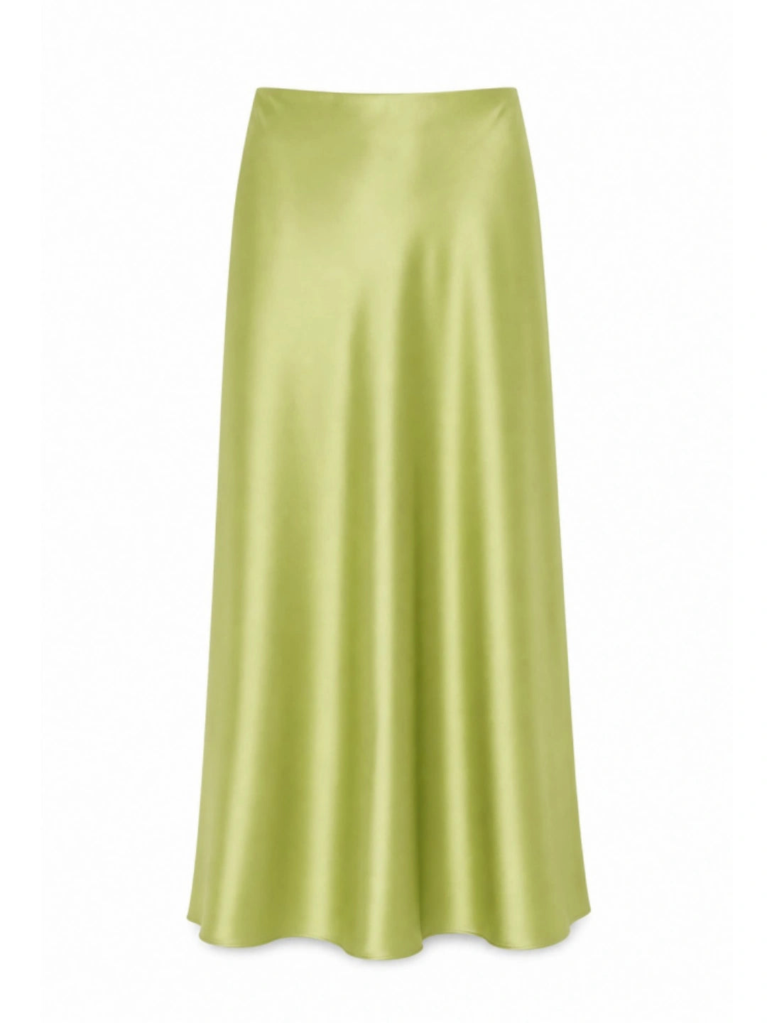 Elegant Satin Fluid Midi Skirt