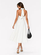 Halter Cutout A-Line Summer Midi Dress