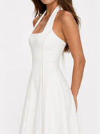 Halter Cutout A-Line Summer Midi Dress
