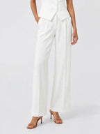 High-Waisted Tailored Elastic Wide-Leg Trousers