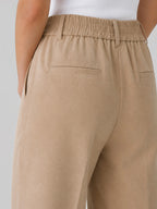 High-Waisted Tailored Elastic Wide-Leg Trousers