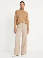 High-waisted casual wide-leg pants