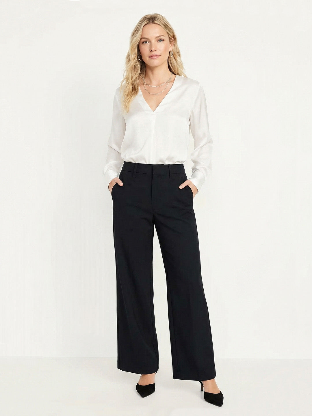 High-waisted casual wide-leg pants Secondary image