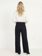 High-waisted casual wide-leg pants