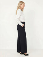 High-waisted casual wide-leg pants