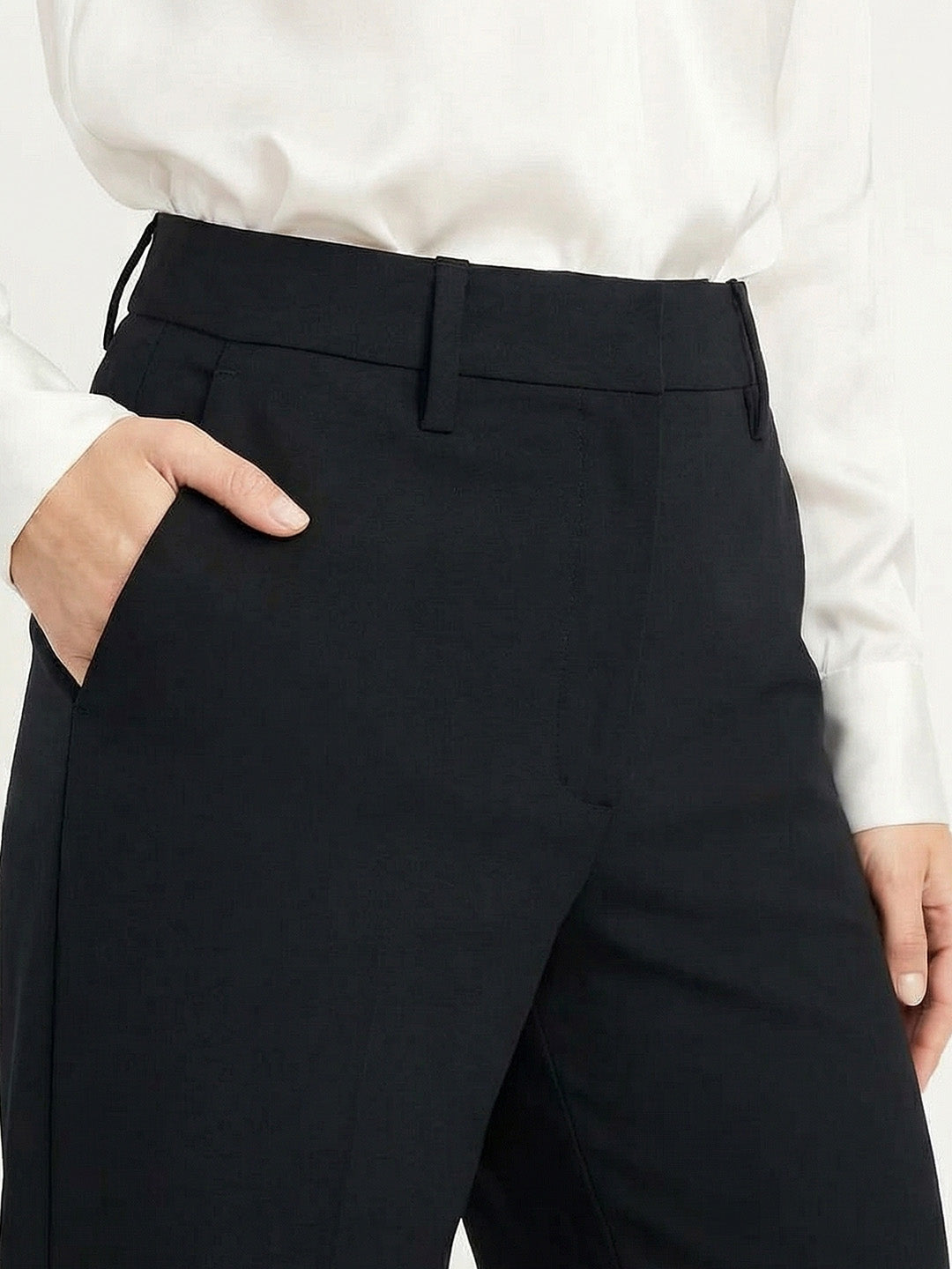 High-waisted casual wide-leg pants