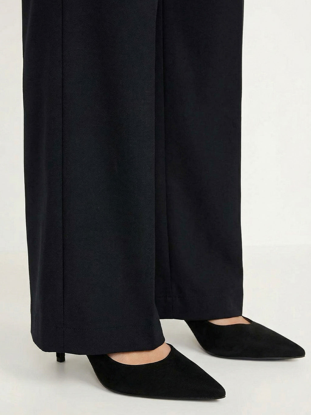 High-waisted casual wide-leg pants