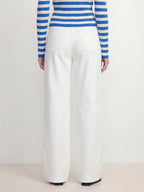High Waisted Cotton Wide Leg Jeans