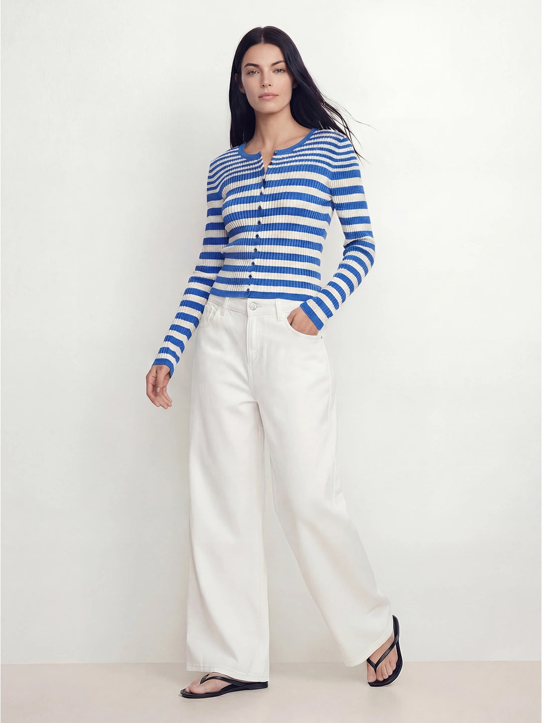 High Waisted Cotton Wide Leg Jeans Secondary image