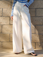 High Waisted Cotton Wide Leg Jeans