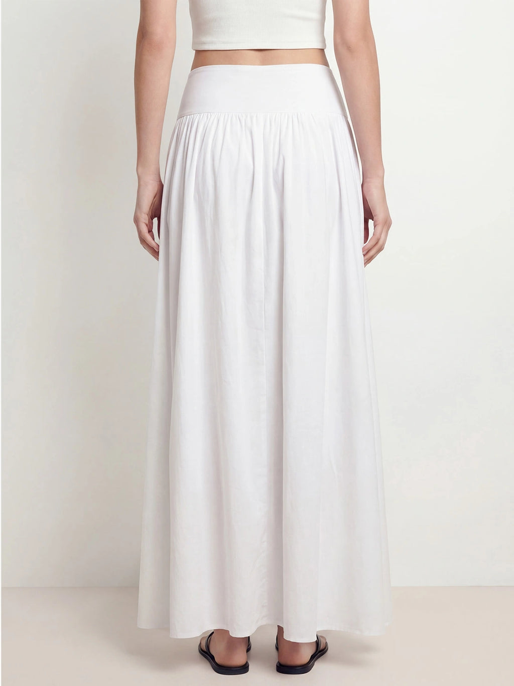 High Waisted Flowy Maxi Skirt