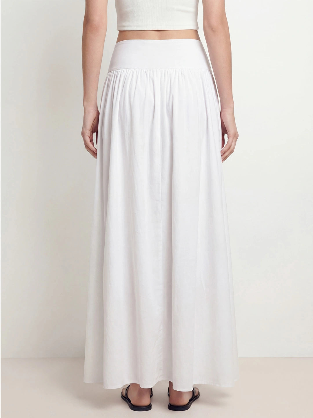 High Waisted Flowy Maxi Skirt