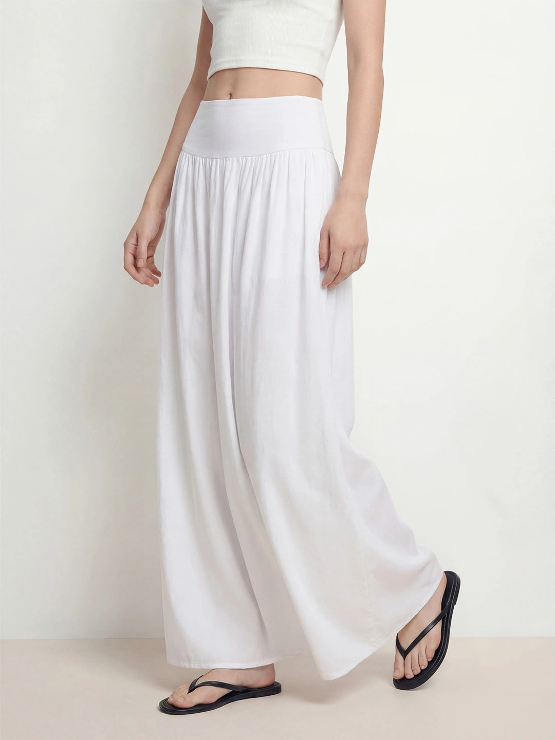 High Waisted Flowy Maxi Skirt