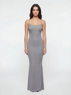 Ribbed Knitted Spaghetti Strap Maxi Dress