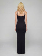 Ribbed Knitted Spaghetti Strap Maxi Dress