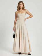 Adjustable Strap Sleeveless Long Dress