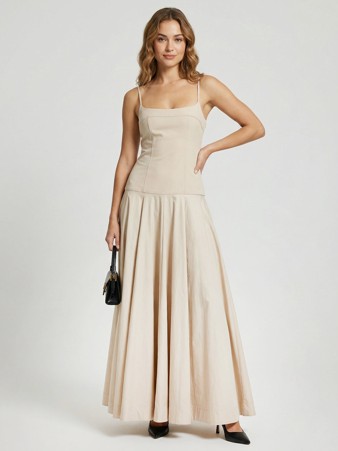 Adjustable Strap Sleeveless Long Dress