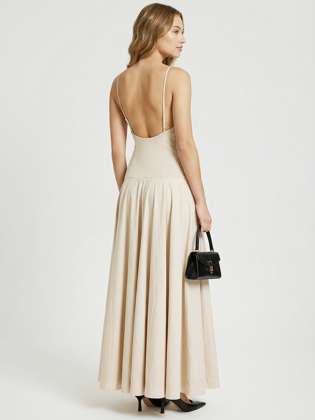 Adjustable Strap Sleeveless Long Dress