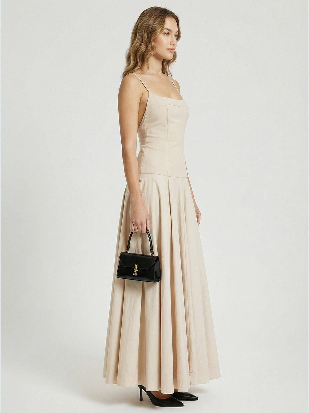 Adjustable Strap Sleeveless Long Dress