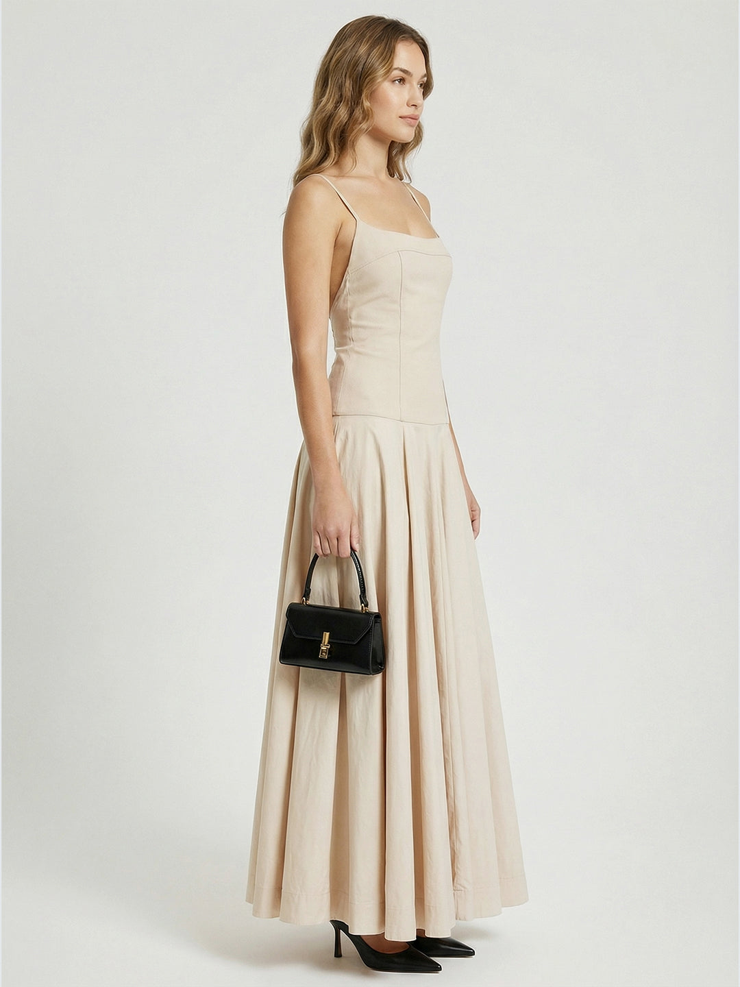 Adjustable Strap Sleeveless Long Dress