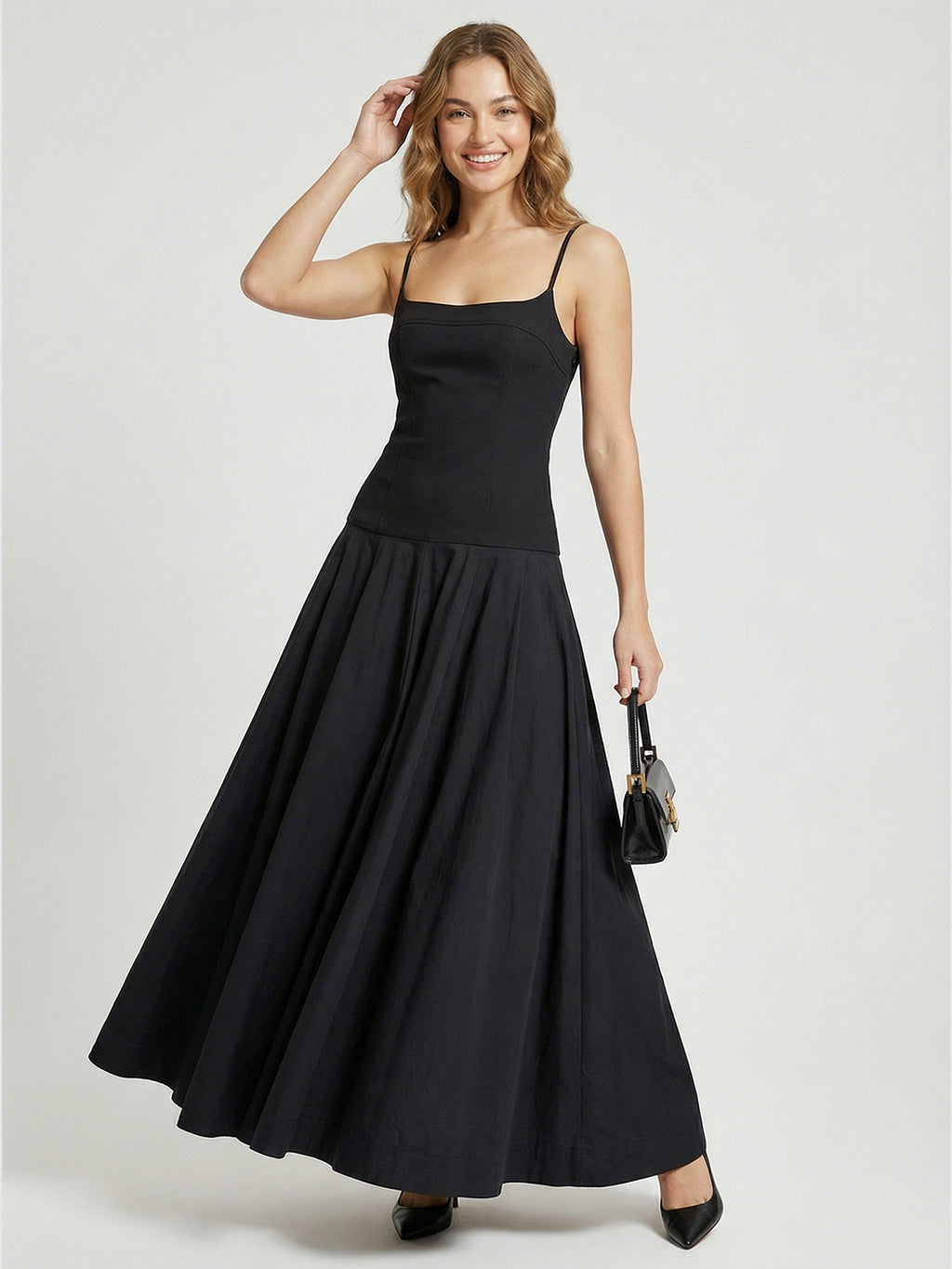 Adjustable Strap Sleeveless Long Dress