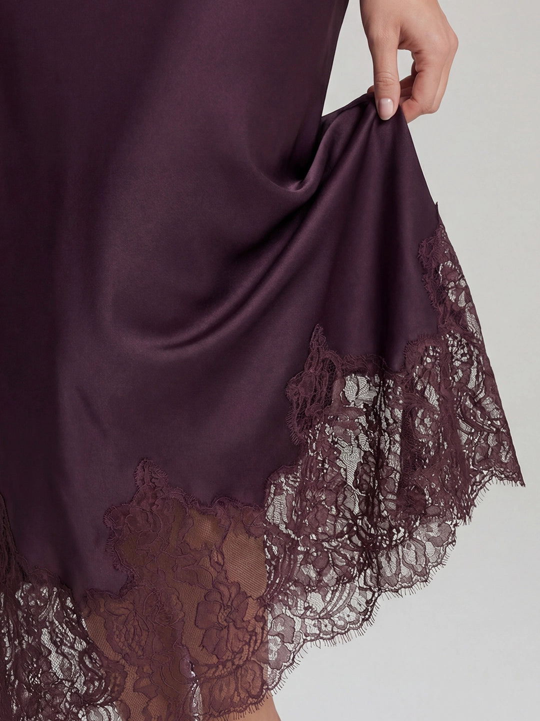 Lace-Trim Satin Cami and Maxi Skirt Set