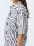 Linen Stripe Boxy Shirt