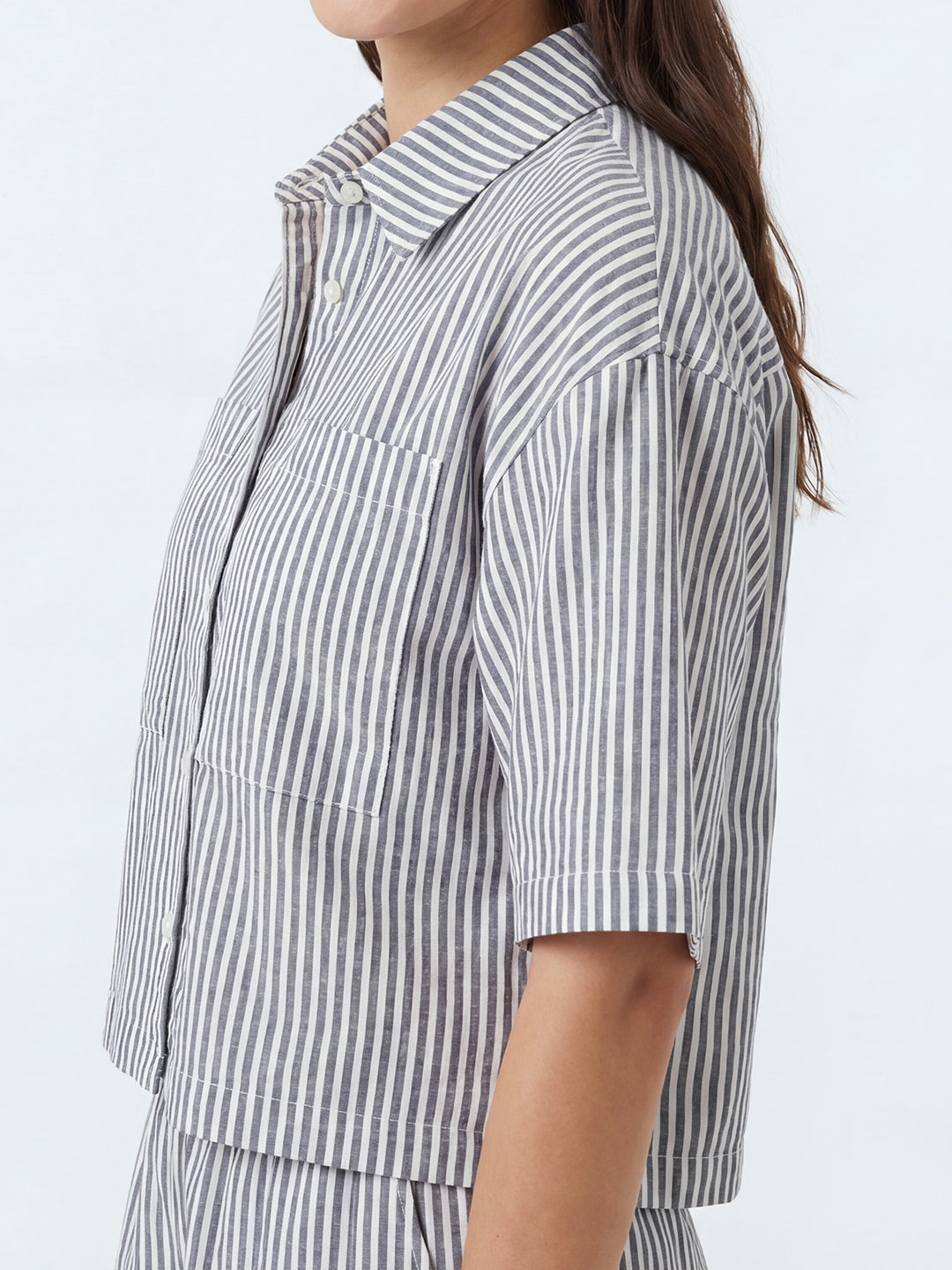 Linen Stripe Boxy Shirt