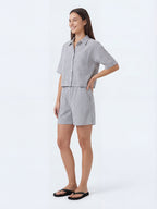 Linen Stripe Boxy Shirt