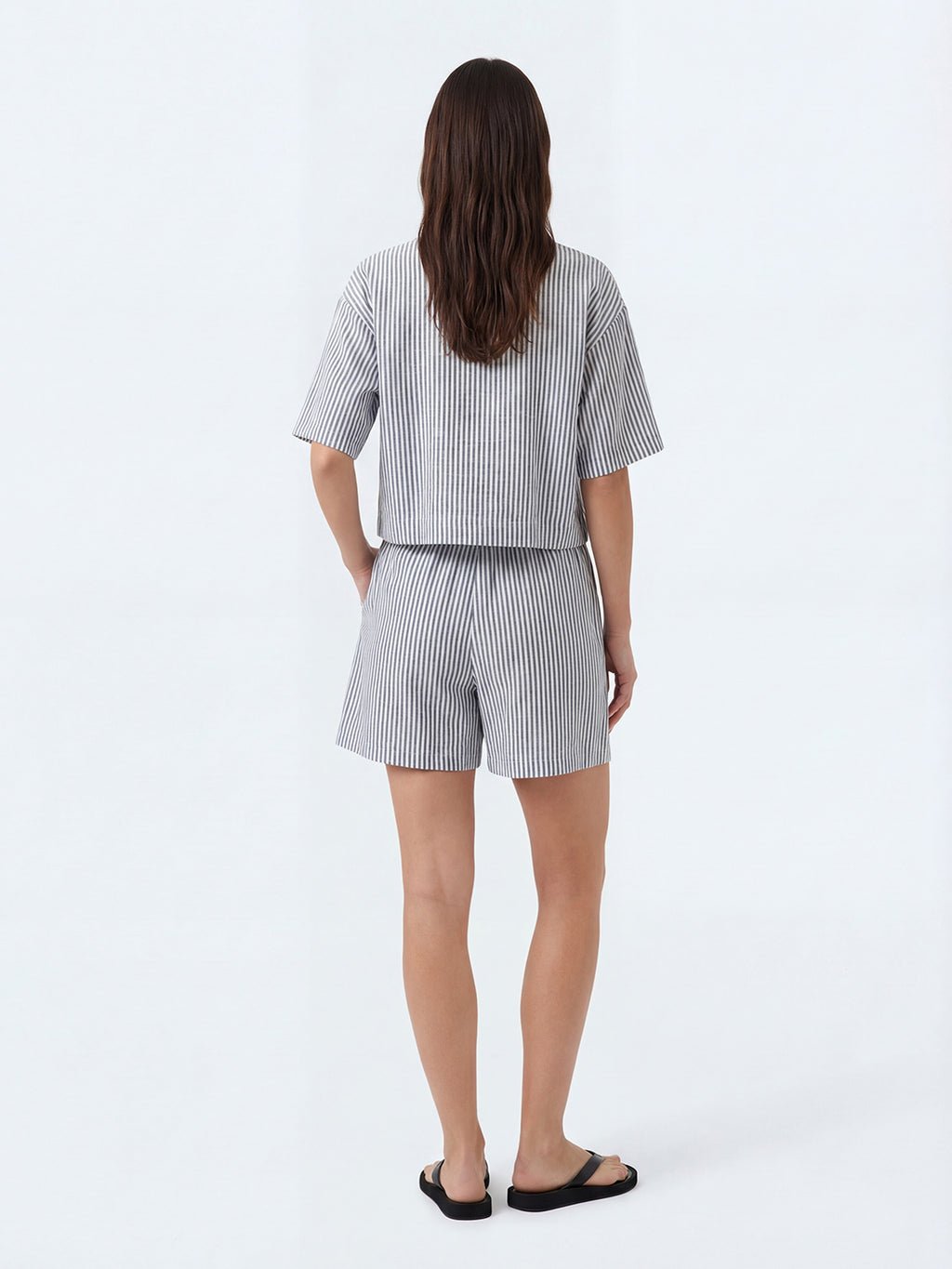 Linen Stripe Boxy Shirt