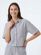 Linen Stripe Boxy Shirt