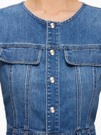 Mermaid Hem Button-Up Denim Midi Dress