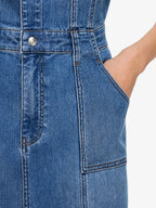 Mermaid Hem Button-Up Denim Midi Dress