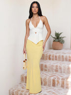 Low Rise Minimalist Flowy Maxi Skirt