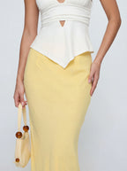 Low Rise Minimalist Flowy Maxi Skirt