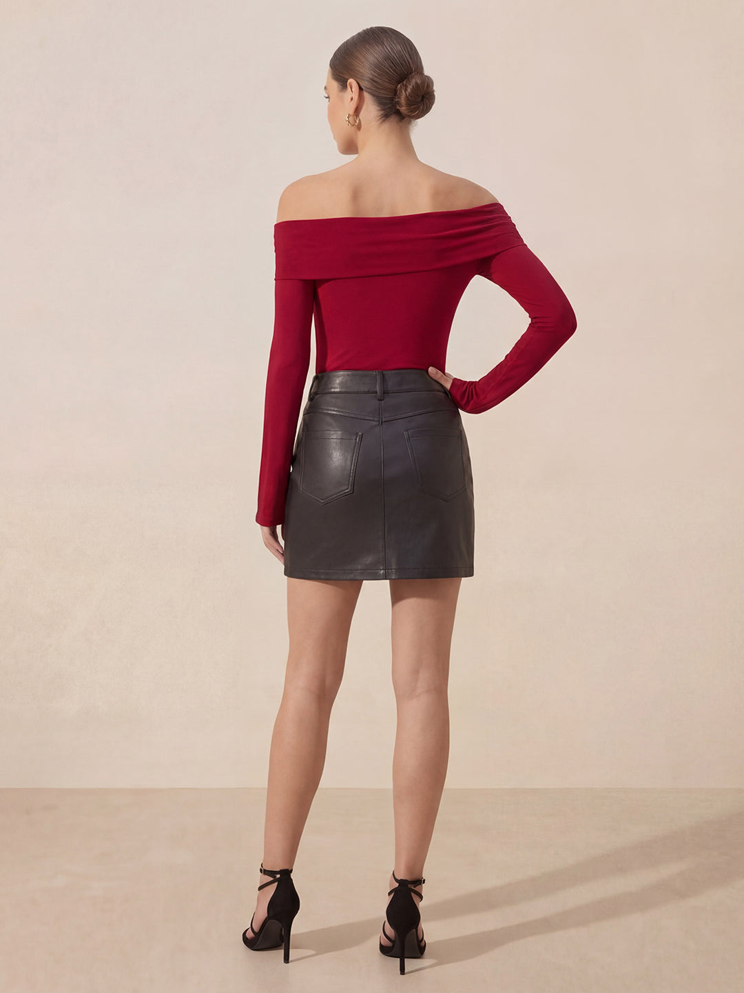 Valentine's Day Exclusive -Metallic Off-Shoulder Bardot Sweater