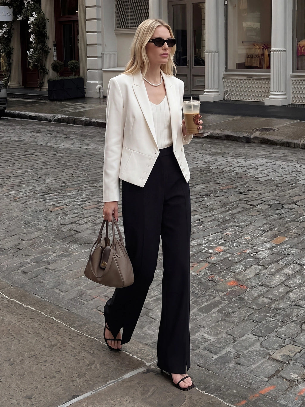Asymmetrical Multi Button Tailored Blazer