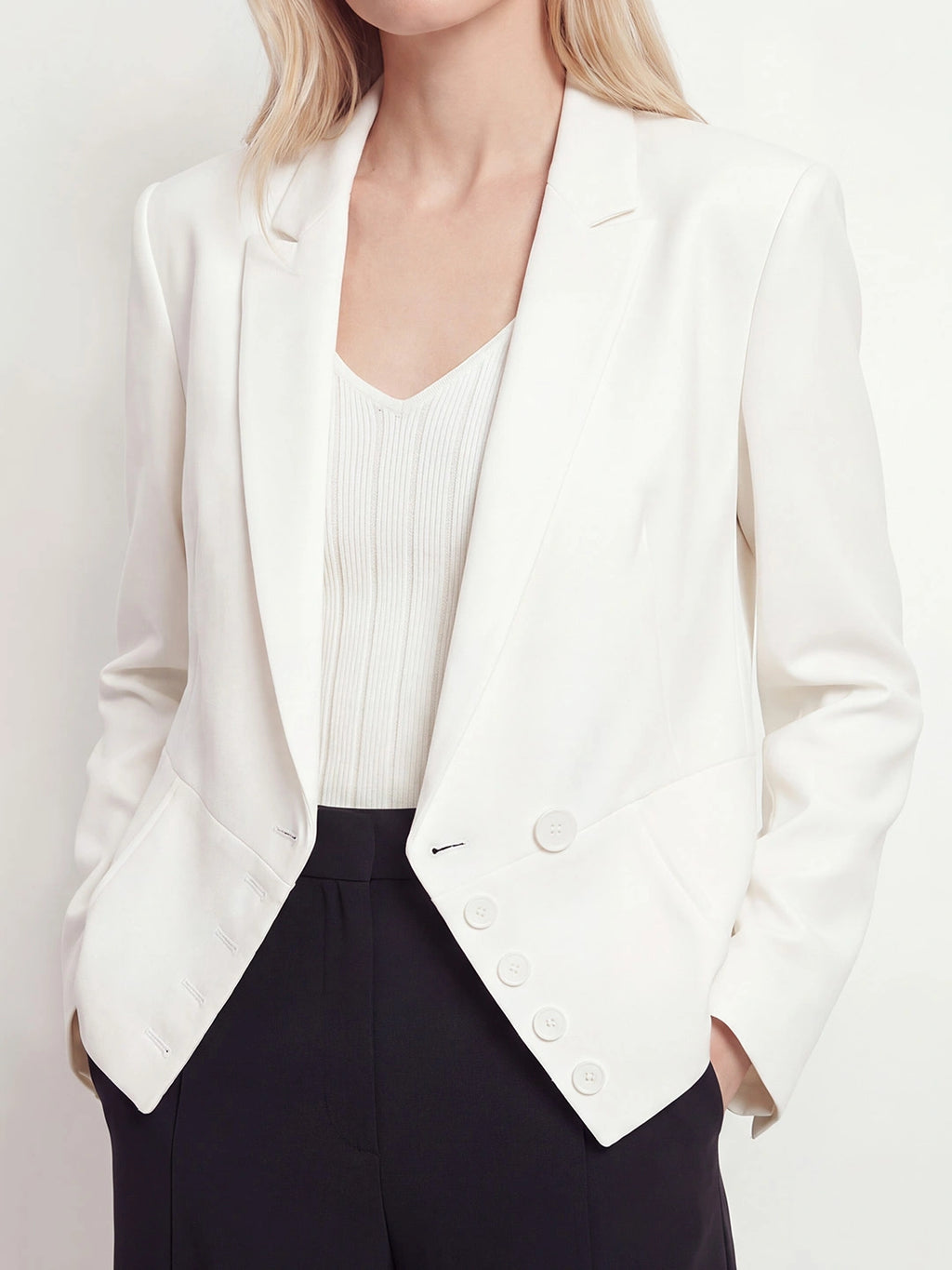 Asymmetrical Multi Button Tailored Blazer
