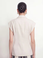 Notched Lapel Slim Blazer Vest