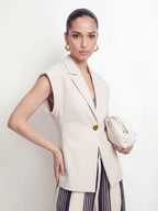 Notched Lapel Slim Blazer Vest