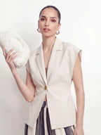 Notched Lapel Slim Blazer Vest