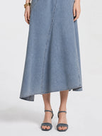 Ombre V-Neck Cami Denim Midi Dress
