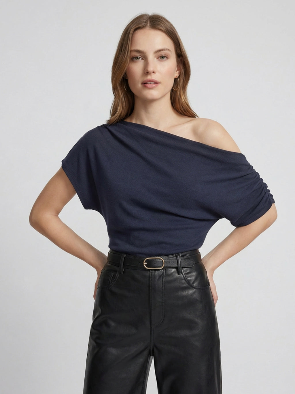 One-shoulder Knit Top