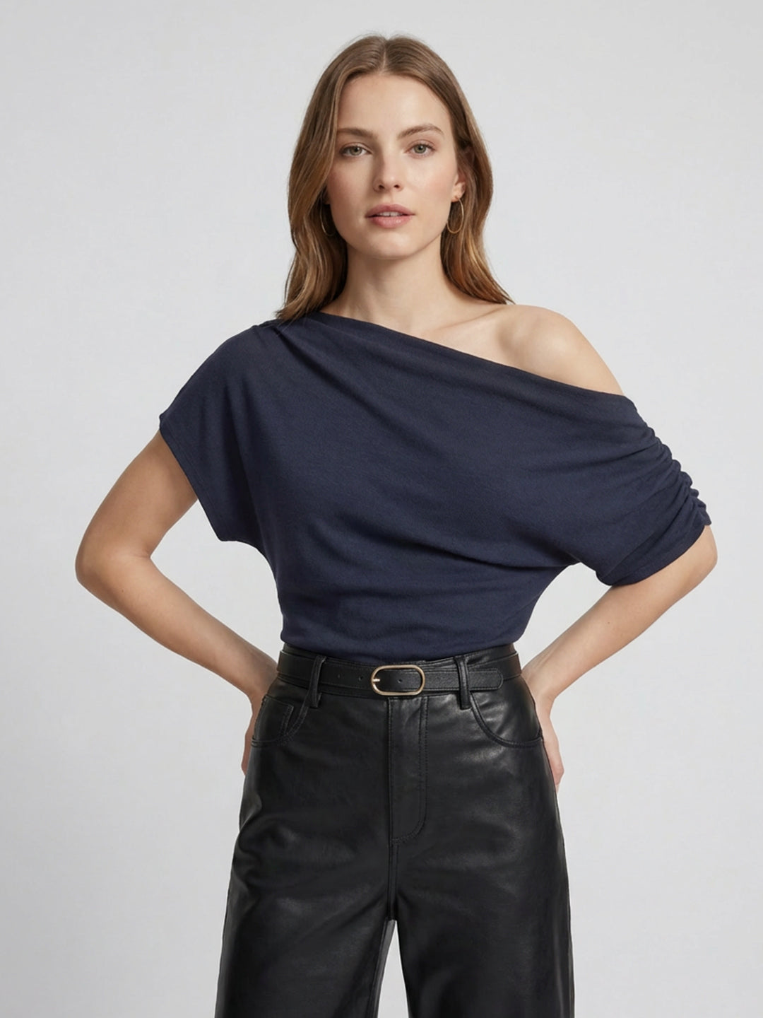 One-shoulder Knit Top