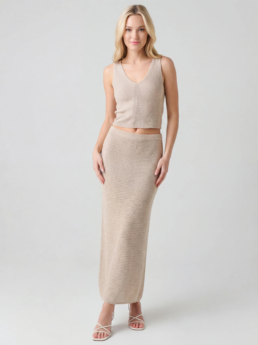 Openwork knitted Cotton Skirt