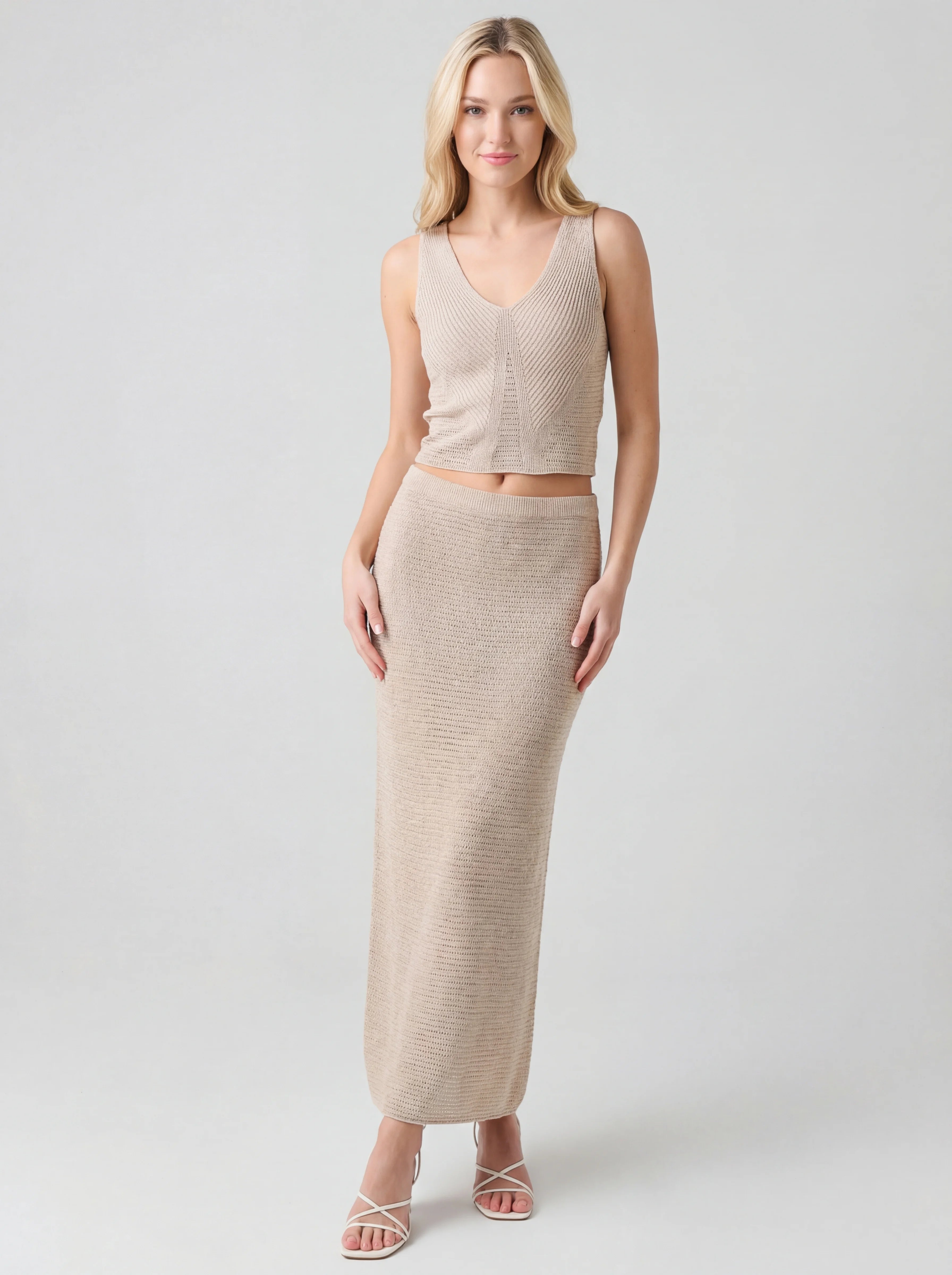 Openwork knitted Cotton Skirt