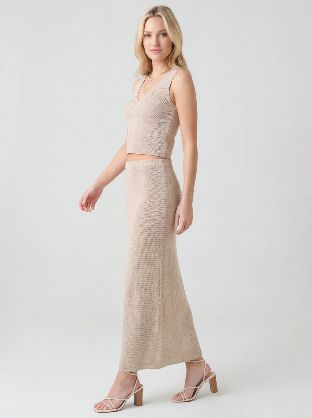 Openwork knitted Cotton Skirt