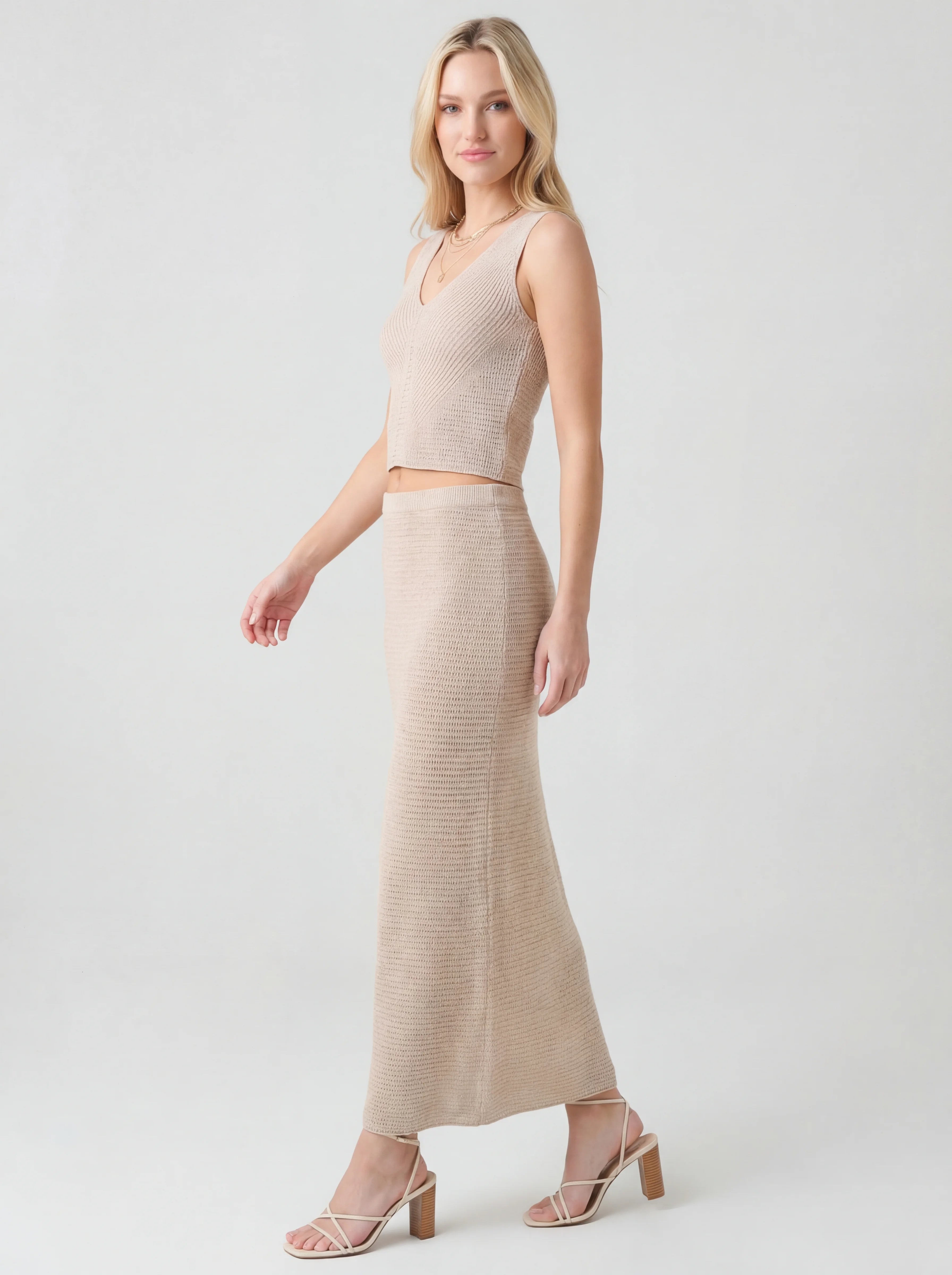 Openwork knitted Cotton Skirt