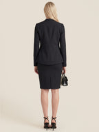 Pencil Skirt Blended-Fabric Suit Set